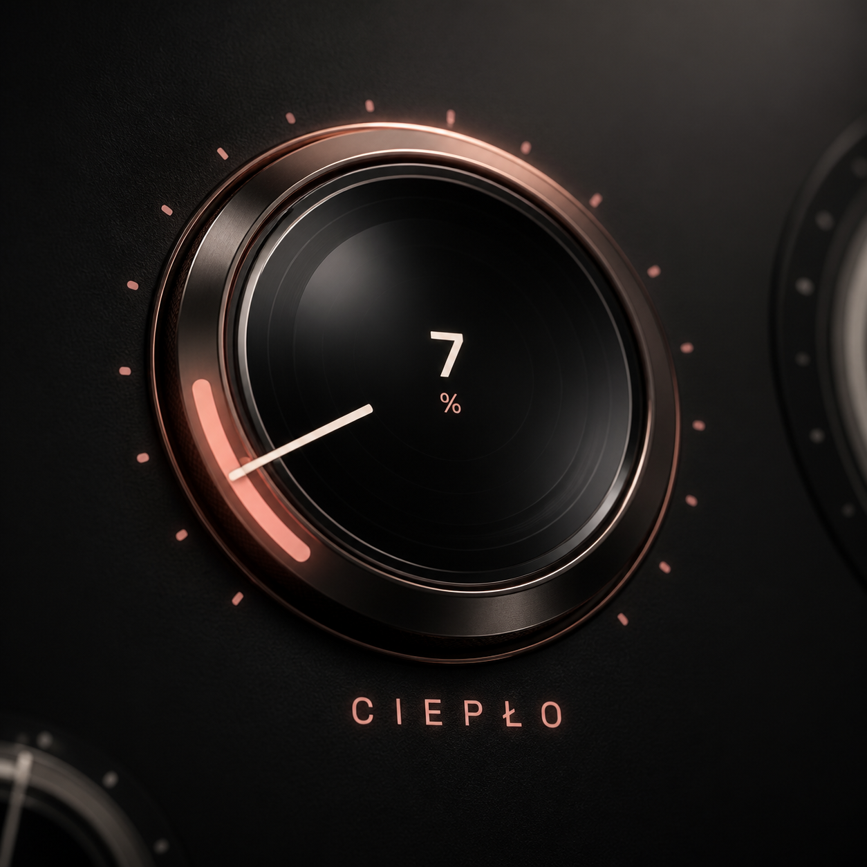 CIEPŁO — close-up gałki Hugiz Saturator
